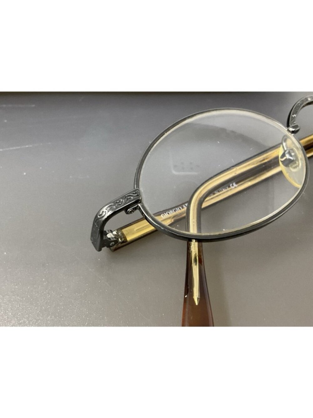 Vinatge Giorgio Armani GA 250 976 Dark Gunmetal  Oval Eyeglasses  Italy 44 [] 20 - Picture 11 of 13